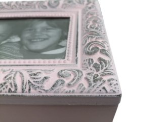 Pudełko Drewniane z Szybką Ozdobne Pudełka Na Drobiazgi - Zielona