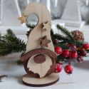 Skrzat Świąteczny Drewniany Figurka z Drewna Dekoracja Bożonarodzeniowa