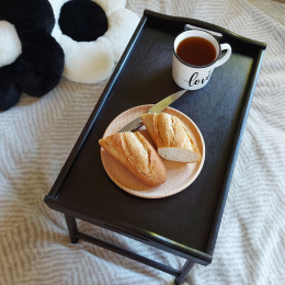 Stolik Śniadaniowy Do Łóżka Drewniana Taca Na Nóżkach Dla Chorego Wenge