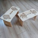 Taboret Małe Niskie Krzesełko Drewniane Ryczka