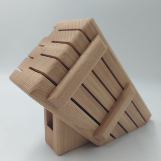 Drewniany Stojak Na Noże i Nożyczki Bukowy Stabilny Blok Organizer Noży