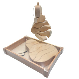 Klocki Drewniane Dla Dzieci Puzzle 3D Gruszka - Zabawka Konstrukcyjna Ekologiczna