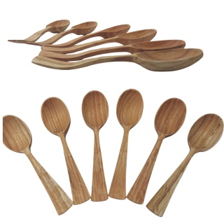 Łyżka Do Zupy Potraw Drewniane Łyżki Eko Wielorazowe 6szt Sztućce Drewniane
