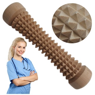 Masażer Do Ciała Drewniany Wałek Antycellulitowy Eko Wklęsły