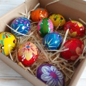 Pisanki Drewniane Duże Jajka Wielkanocne Dekoracja Do Koszyczka Prezent