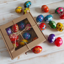 Pisanki Drewniane Duże Jajka Wielkanocne Dekoracja Do Koszyczka Prezent