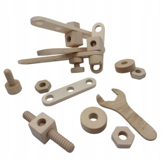 Samolot Drewniany Skręcany Nakrętkami Śrubami Zabawa Manualna