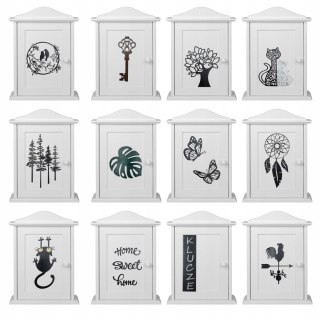 Szafka Na Klucze Biała Praktyczna Dekoracja Skrzynka Ścienna Domek Kluczy