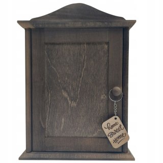 Szafka Na Klucze Brązowa Skrzynka Ścienna Drewniana Do Przedpokoju i Brelok