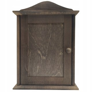 Szafka Na Klucze Brązowa Skrzynka Ścienna Drewniana Do Przedpokoju i Brelok