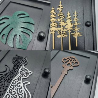 Szafka Na Klucze Czarna Mała Skrzynka Domek Dla Kluczy Kasetka Dekoracja