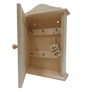 Szafka Na Klucze Naturalna Lakierowana Skrzynka Ścienna Drewniana + Breloczek