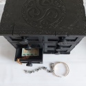 Szkatułka Na Biżuterię Drewniana Mini Komoda z Szufladami Na Drobiazgi