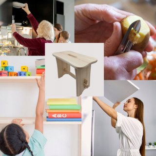 Taboret Krzesełko Niski Stołek Drewniany Podnóżek Kuchenny Ryczka Ryćka Buk