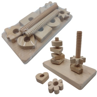 Zabawka Sensoryczna Motoryka Mała Drewniane Kształty Nakręcane Na Śrubę