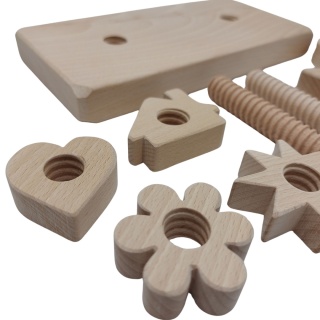 Zabawka Sensoryczna Motoryka Mała Drewniane Kształty Nakręcane Na Śrubę