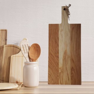 Dębowa Deska z Rączką Do Krojenia Serwowania Duża Solidna Deska Kuchenna