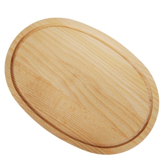 Owalna Drewniana Deska do Krojenia z Rowkiem – Buk, 30 cm, Polski Producent