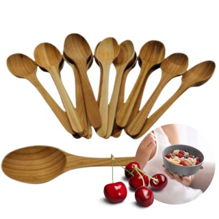 Mała Łyżeczka Drewniana z Czereśni Łyżeczki 6szt Sztućce Drewniane
