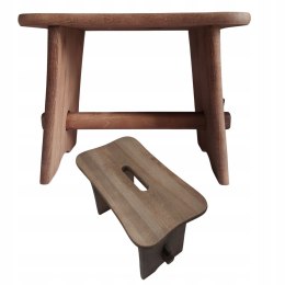 Drewniane Krzesło Brązowe Stołek Niski Taboret Stołeczek Przenośne Krzesełk