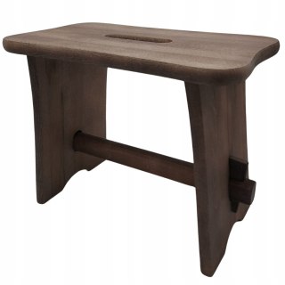 Taboret Brązowe Drewniane Krzesło Niski Stołek Stołeczek Przenośne Krzesełko