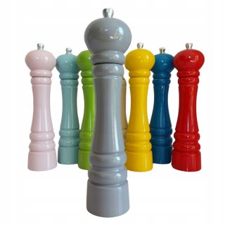 Młynek Klasyczny Ręczny Drewniany Do Pieprzu Soli Przypraw Szary 24cm