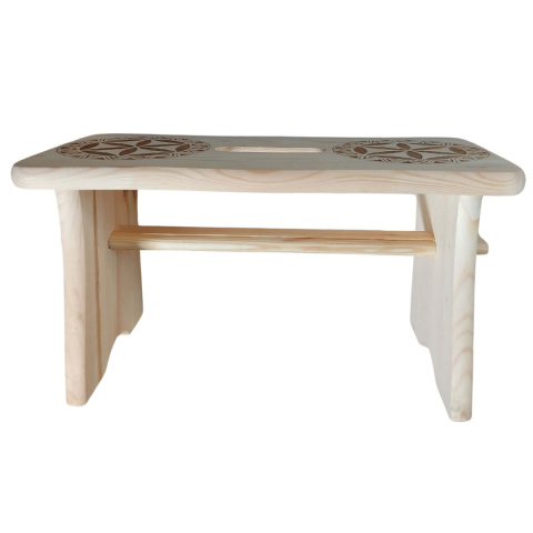 Taboret Drewniany Stołeczek Niskie Krzesełko Ryczka w Stylu Góralskim Taboret Drewniany Stołeczek Niskie Krzesełko Ryczka w Stylu Góralskim