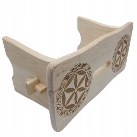 Taboret Drewniany Stołeczek Niskie Krzesełko Ryczka w Stylu Góralskim Taboret Drewniany Stołeczek Niskie Krzesełko Ryczka w Stylu Góralskim