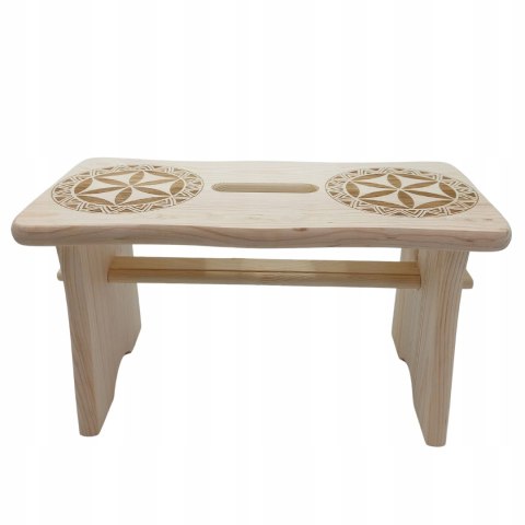 Taboret Drewniany Stołeczek Niskie Krzesełko Ryczka w Stylu Góralskim Taboret Drewniany Stołeczek Niskie Krzesełko Ryczka w Stylu Góralskim
