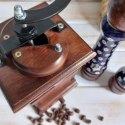 Młynek Do Kawy Tradycyjny Ręczny z Korbką Brązowy Młynki Drewniane Retro