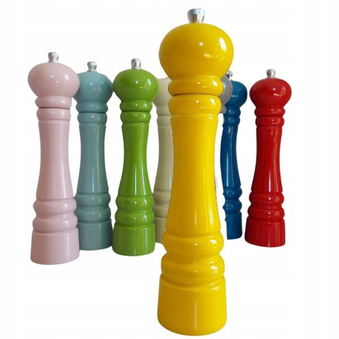 Młynek Do Mielenia Przypraw Drewniany Żółty Młynek Na Sól Pieprz Zioła