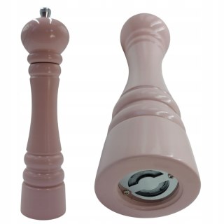 Młynek Do Pieprzu Soli Drewniane Ręczne Młynki Do Przypraw Różowy 24cm