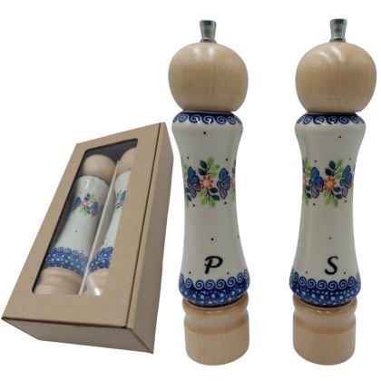Młynek Do Pieprzu Soli Zestaw Młynków Do Przypraw Drewniano-Ceramiczny