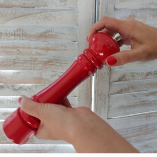 Młynek Do Pieprzu i Soli Czerwony Drewniane Ręczne Młynki Do Przypraw Sól