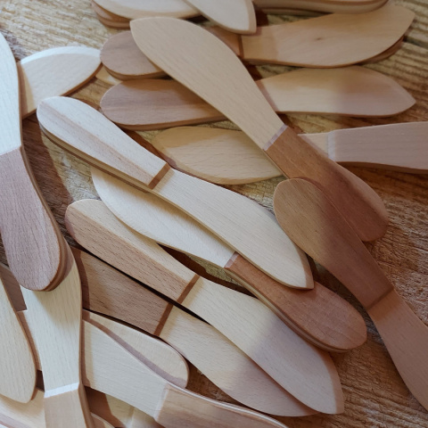 Nóż Do Masła Drewniany Nożyk Do Smalcu Zestaw 6szt Nożyki Do Smarowania