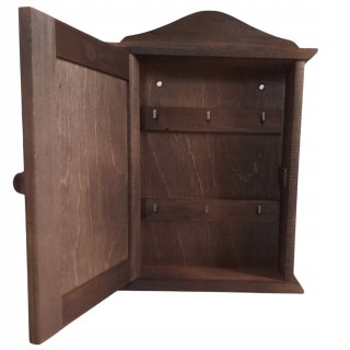 Szafka Na Klucze Brązowa Drewniana Mała Ścienna Dekoracja Do Przedpokoju