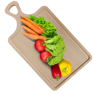 Drewniana Duża Deska Do Krojenia z Rączką i Rowkiem "Carvella"