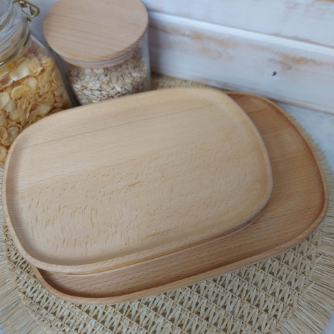 Talerz Drewniany Owalny 24 cm Zestaw Trzech Ekologicznych Tacek Do Serwowania Talerz Drewniany Owalny 24 cm Zestaw Trzech Ekologicznych Tacek Do Serwowania