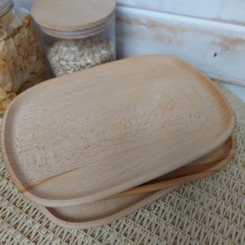 Talerz Drewniany Owalny 24 cm Zestaw Trzech Ekologicznych Tacek Do Serwowania Talerz Drewniany Owalny 24 cm Zestaw Trzech Ekologicznych Tacek Do Serwowania