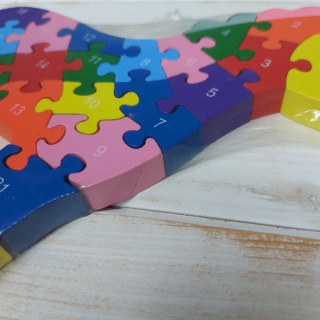 Drewniane Puzzle Zwierzątka Cyferki Litery Konik