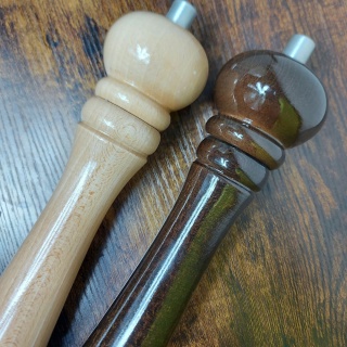 Młynek do Przypraw Drewniany Ręczne Młynki do Soli i Pieprzu Brąz 32cm