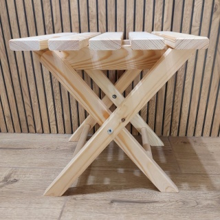 Taboret Stołek Składany Drewniane Krzesełko Przenośne Turystyczne Sosnowe