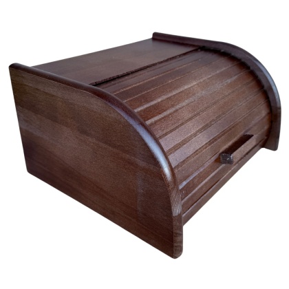 Brązowy Chlebak Drewniany Duży Tradycyjny Pojemnik Na Chleb