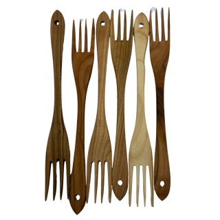 Widelec Drewniany Wielorazowy 6sztuk Ekologiczny Zestaw Sztućców