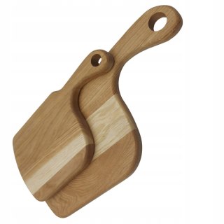 Deska Do Krojenia z Rączką Dębowa Zestaw Desek Duża i Mała Dwie Deski