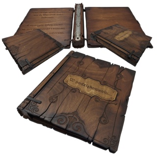 Personalizowana Księga Gości Menu | Drewniany Segregator A4 | Prezent z Dedykacją Ręcznie Wykonany