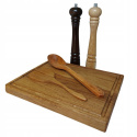 Premium Zestaw Kuchenny z Drewna Czeresniowego i Dębowego: Łopatka, Łyżka, Deska, Młynki