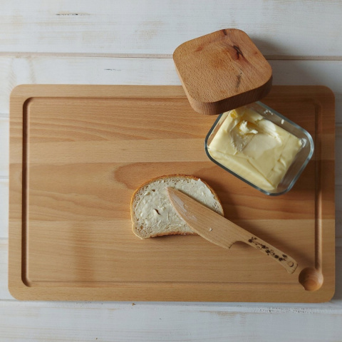 Profesjonalny Zestaw Kuchenny z Drewna Bukowego: Deska, Akcesoria, Olej + Ściereczki