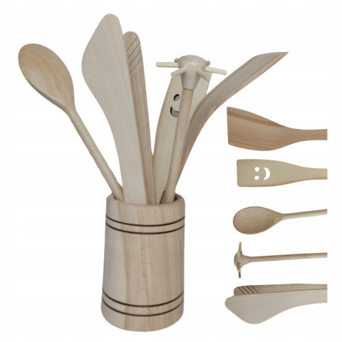 Profesjonalny Zestaw Kuchenny z Drewna Bukowego: Deska, Akcesoria, Olej + Ściereczki