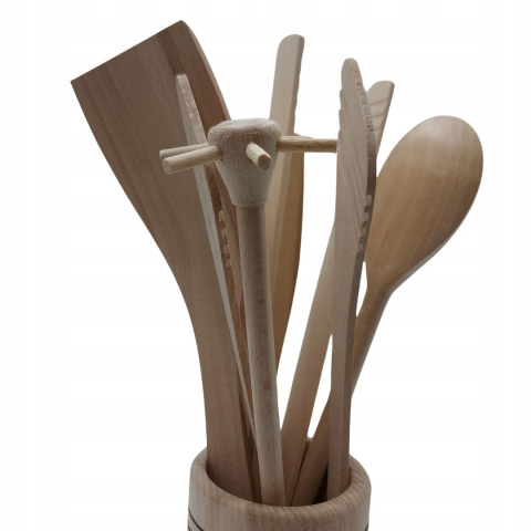 Profesjonalny Zestaw Kuchenny z Drewna Bukowego: Deska, Akcesoria, Olej + Ściereczki